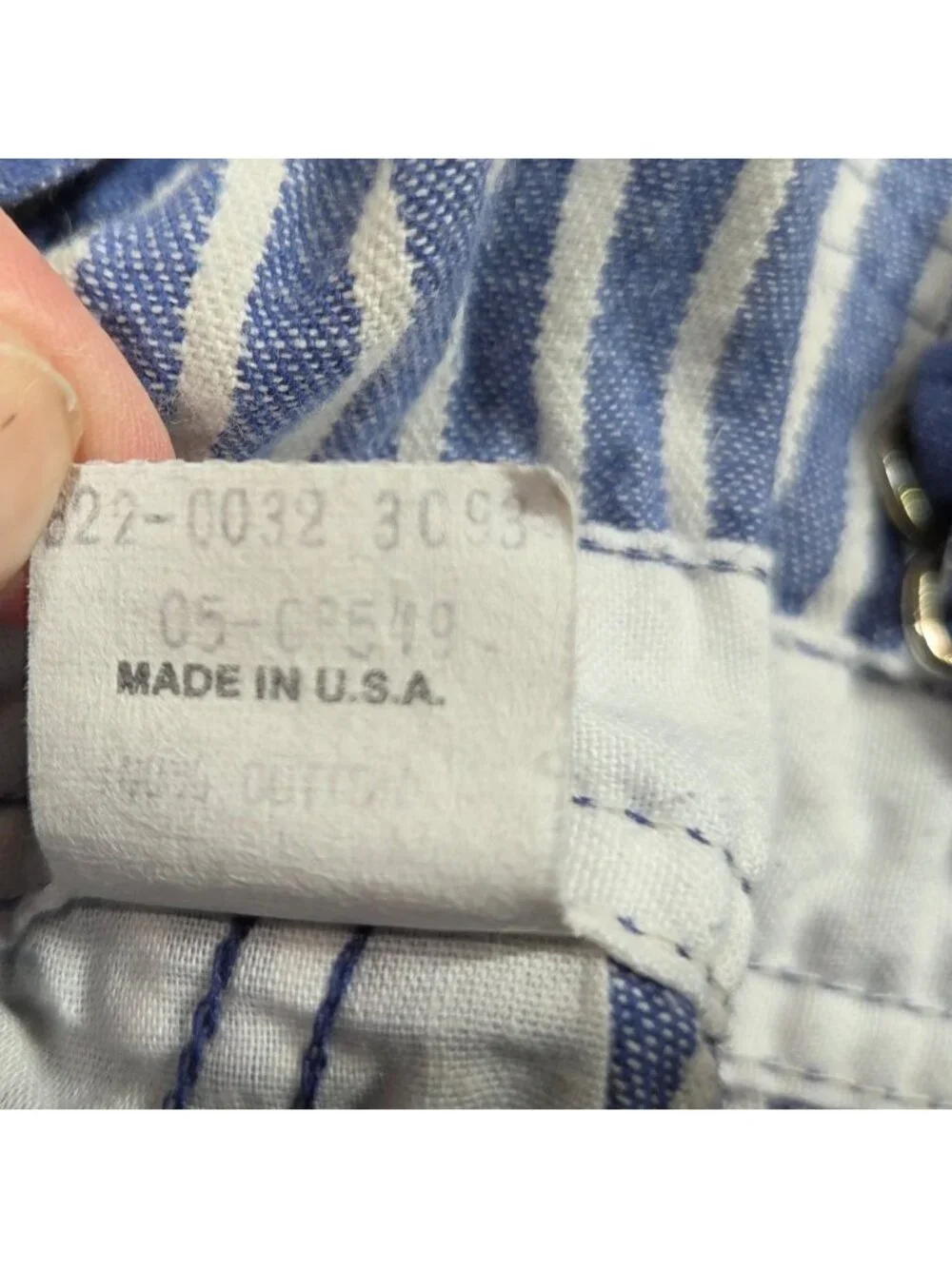 Vintage OshKosh BGosh Overalls 24 Mo Blue Striped Green Cuff Denim Vestbak USA